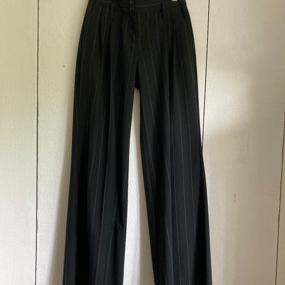 Limited Black & White Striped Cassidy Fit Wide Leg Dress Pant Size 0